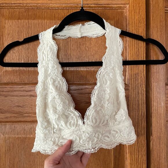 Urban Outfitters Out From Under Lace Halter Bralette White Size S - Picture 2 of 7